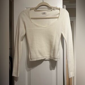 Aritzia Wilfred Cream Long Sleeve Top